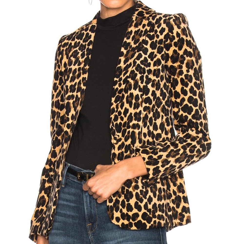 NEW Frame Denim velvet leopard print suit - size 0